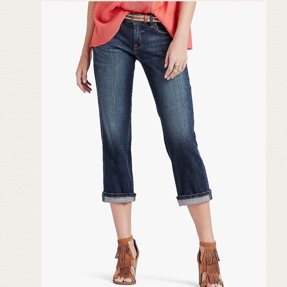 Lucky Brand dungarees Capri medium wash denim jean - Picture 1 of 8